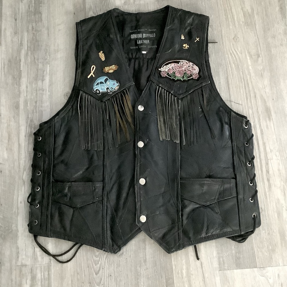 Navarre Leather Company Genuine Buffalo Leather Vest